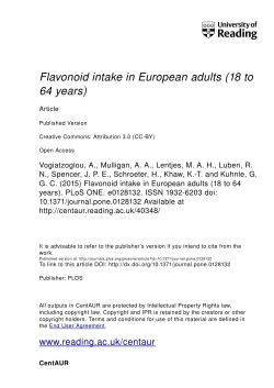 Flavonoid intake in European adults (18 to 64 years)