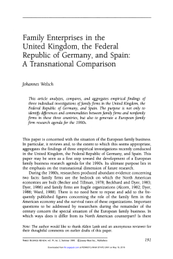 Family Enterprises in the United Kingdom, the Federal Republic of