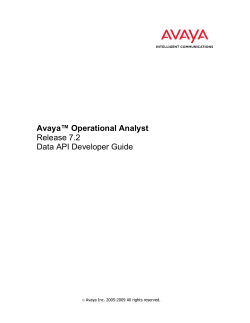 Avaya&trade; Operational Analyst Release 7.2 Data API