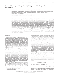 Standard Thermodynamic Properties of H3PO4(aq)