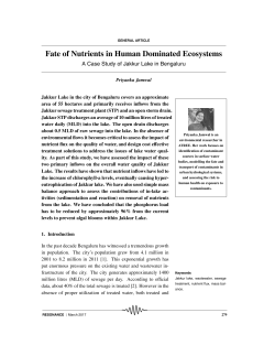 Fate of Nutrients in Human Dominated Ecosystems