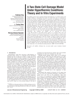 A Two-State Cell Damage Model Under Hyperthermic Conditions