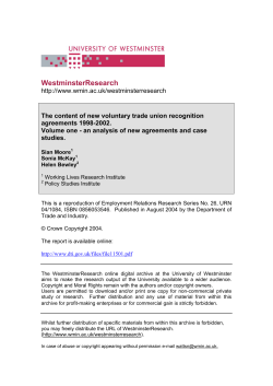 WestminsterResearch - University of Westminster