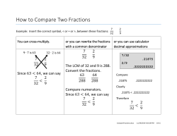 How to Compare Two Fractions