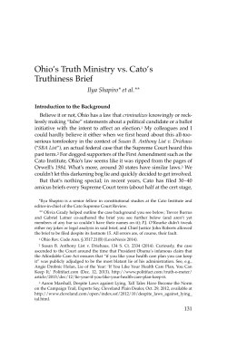 Ohio`s Truth Ministry vs. Cato`s Truthiness Brief
