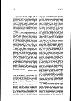 The European Discovery of America: The Northern Voyages, A.D.