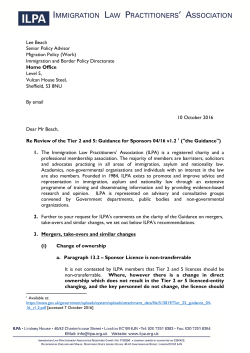 ILPA comments on Home Office review of the Tier 2 and 5: Gui&hellip;