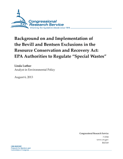 Background on and Implementation of the Bevill and Bentsen