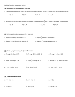 Building Functions Assessment Review 2B: Understand a graph is