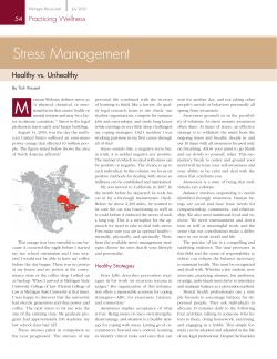 Stress Management: Healthy vs. Unhealthy