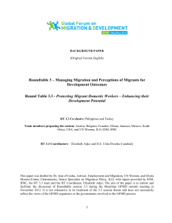 Protecting Migrant Domestic Workers &ndash; Enhancing their