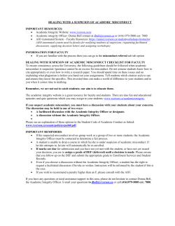 DEALING WITH A SUSPICION OF ACADEMIC MISCONDUCT