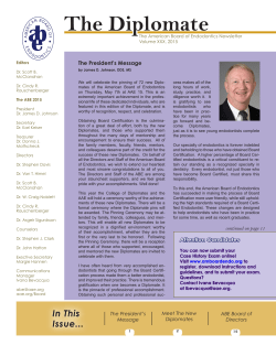 The Diplomate - American Association of Endodontists