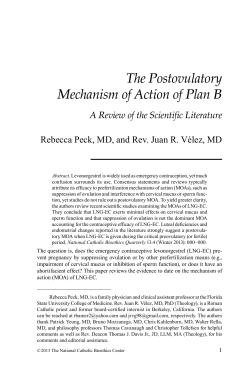 The Postovulatory Mechanism of Action of Plan B