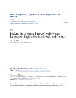 Bucking the Linguistic Binary: Gender Neutral Language in English