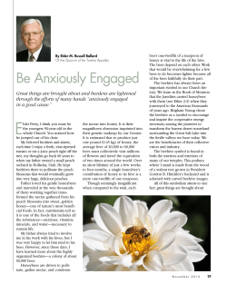 Be Anxiously Engaged - The Church of Jesus Christ of Latter