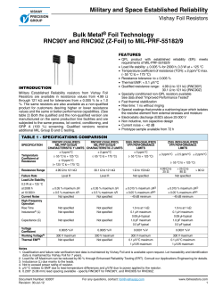 Bulk Metal® Foil Technology RNC90Y and RNC90Z (Z