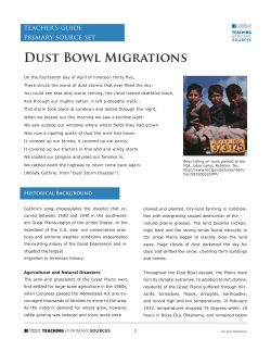 Teacher`s Guide: Dust Bowl Migrations