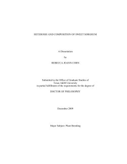 HETEROSIS AND COMPOSITION OF SWEET SORGHUM A