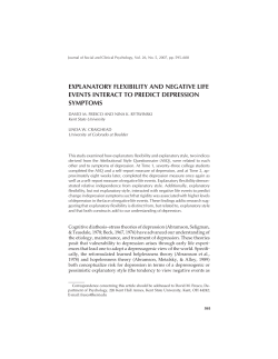 explanatory flexibility and negative life events