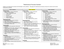 Mathematical Processes Standard