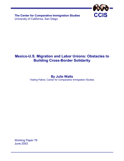 Mexico-US Migration and Labor Unions: Obstacles to Building Cross