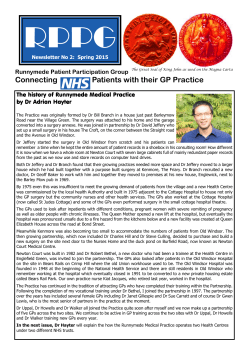 Patient Group Newsletter - May 2015