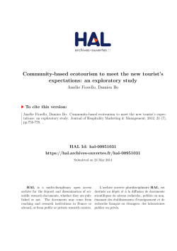Community-based ecotourism to meet the new tourist`s - Hal-SHS