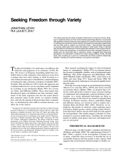 Seeking Freedom through Variety