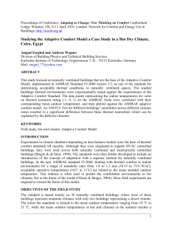 Studying the Adaptive Comfort Model a Case Study in a Hot