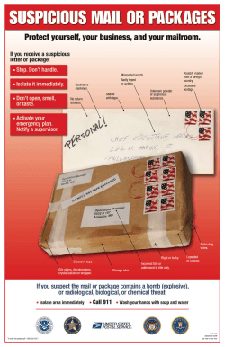 Poster 84 - Suspicious Mail or Packages