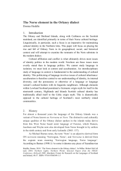 The Norse element in the Orkney dialect