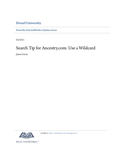 Search Tip for Ancestry.com: Use a Wildcard