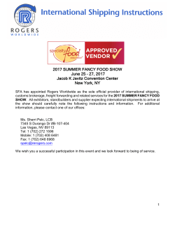 Customs Broker - Specialty Food Association