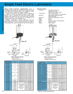 Single Feed Electro Lubricators - Oil