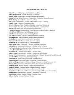 New Faculty and Staff &ndash; Spring 2015 Robert Armor: Building
