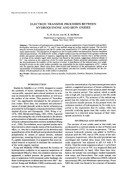 electron transfer processes between hydroquinone and iron oxides