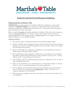 Sandwich and Fresh Food Donation Guidelines