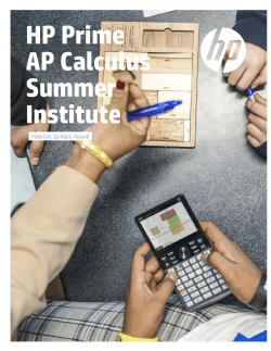 HP Prime AP Calculus Summer Institute Materials