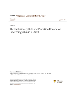 The Exclusionary Rule and Probation Revocation