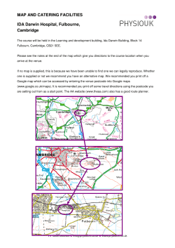 MAP AND CATERING FACILITIES IDA Darwin Hospital