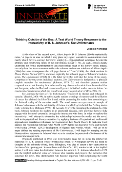 A Text World Theory Response to the Interactivity of B. S. Johnson`s