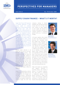 supply chain finance &ndash; what`s it worth?
