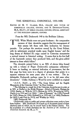 THE KIRKSTALL CHRONICLE, 1355- 1400