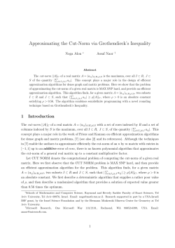 Approximating the Cut-Norm via Grothendieck`s Inequality, Proc. of