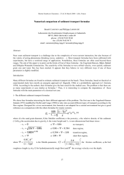 Numerical comparison of sediment transport formulae