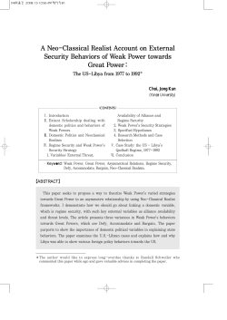 A Neo-Classical Realist Account on External Security Behaviors of