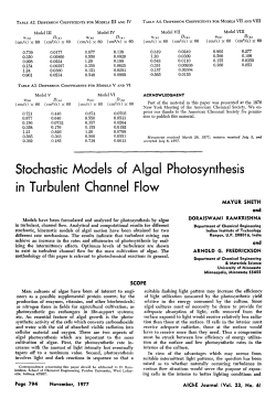 Stochastic models of algal photosynthesis in turbulent channel flow
