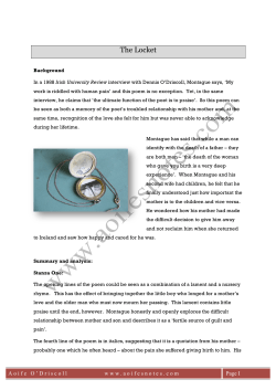 The Locket - Aoife`s Notes