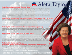 &bull; Consistent, Conservative Principles &bull; Limited Government